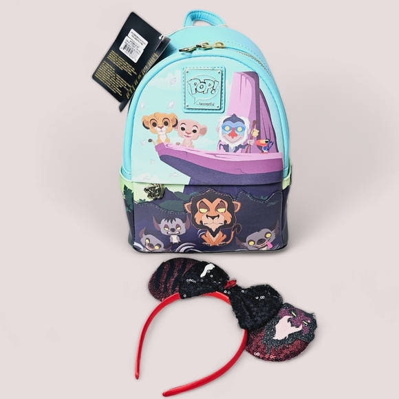 Loungefly Handbags - DISNEY Pop! X Loungefly The Lion King Pride Rock Mini Backpack + FREE Ears